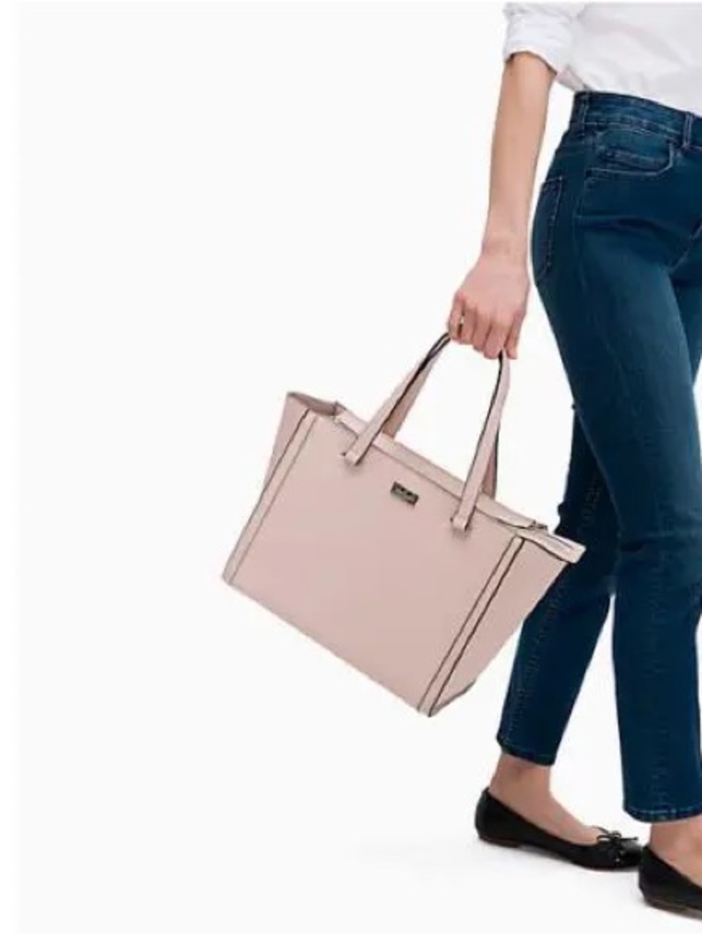 Kate Spade Regatta Court Saffiano Vita Leather Light Blush Pink Structured Tote